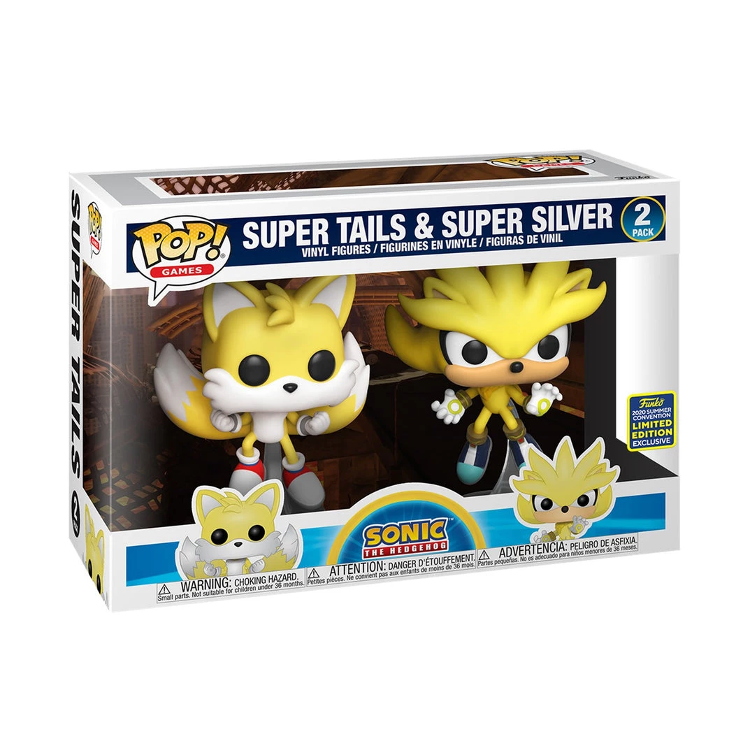 Funko SDCC 2020 - Sonic The Hedgehog Super Tails And Silver Exclusive 2-Pack Pop! Vinyl Figures 1 Funko SDCC 2020 - Sonic The Hedgehog Super Tails And Silver Exclusive 2-Pack Pop! Vinyl Figures
