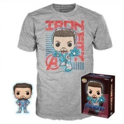 Funko Pop Tees - Marvel Avengers Endgame Iron Man Glow-In-The-Dark Exclusive Pop! With Tee