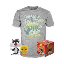 Funko POP Tees - Looney Tunes Flocked Sylvester & Tweety Exclusive POP! And Tee