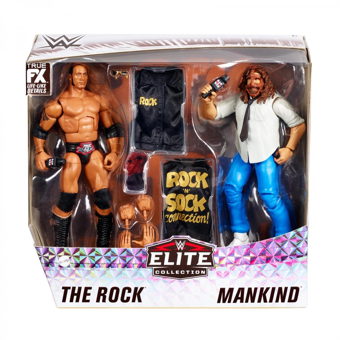 Mattel WWE Elite 2-Pack Series - The Rock And Mankind 1 Mattel WWE Elite 2-Pack Series - The Rock And Mankind