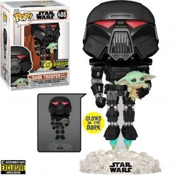 Funko Funko Items Star Wars The Mandalorian - Dark Trooper With Grogu Glow-in-the-Dark Exclusive POP! Vinyl Figure