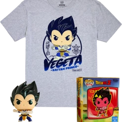 Funko POP Tees - Dragonball Z Metallic Vegeta Pop With Tee Exclusive